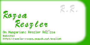 rozsa reszler business card